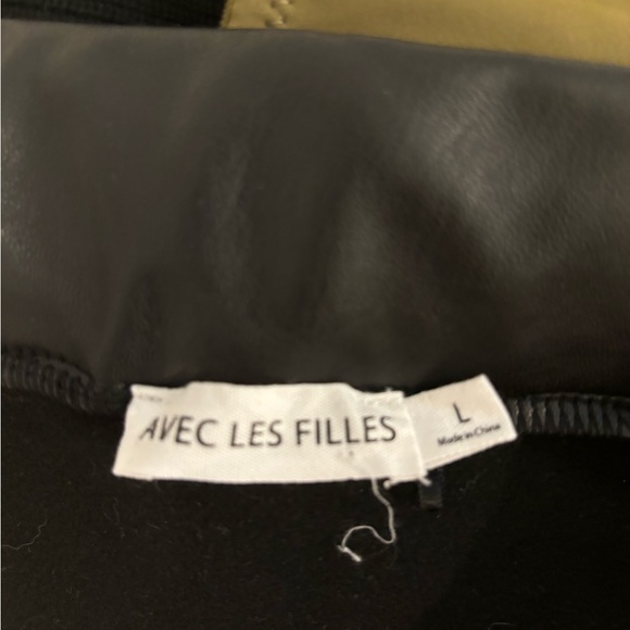 Avec Les Filles (anthropology) vegan leather leggings with bottom slit - Picture 2 of 2